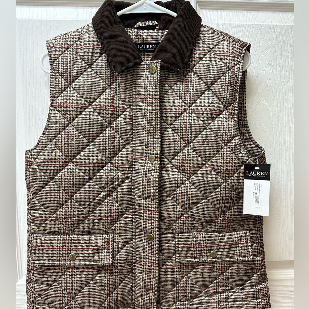 Ralph Lauren Plaid Quilted Vest